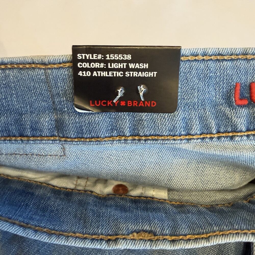Lucky Brand 410 Athletic Straight Jeans Men's 36x30 Light Blue Denim (A0134) NWT - Picture 5 of 8